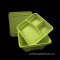 Customized biodegradable eco-friendly two-layer 1000ml corn starch food container